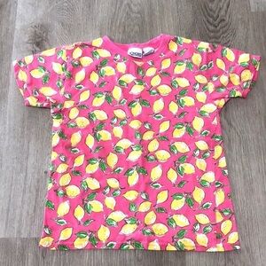 Honors Vintage Kids Lemon Print Shirt Pink Yellow